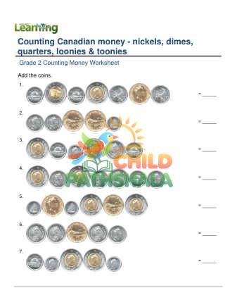 Preview of Counting Money Canadian Nickels Dimes Quarters Loonies Toonies F