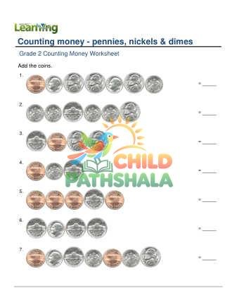 Counting Money Pennies Nickels Dimes A