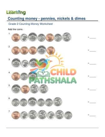 Counting Money Pennies Nickels Dimes B
