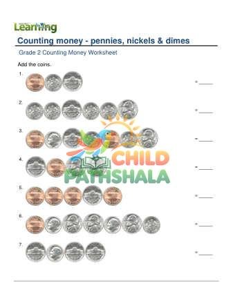 Counting Money Pennies Nickels Dimes D