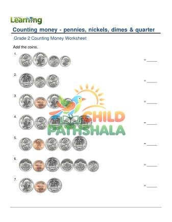 Preview of Counting Money Pennies Nickels Dimes Quarters F