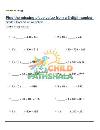 Find Missing Place Value From 3 Digit Number B