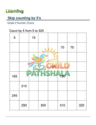 Preview of Number Chart Skip Counting By 5