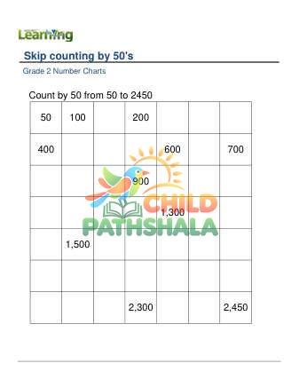 Number Chart Skip Counting By 50 B