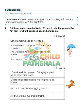 Sequencing B Worksheet for Grade 2