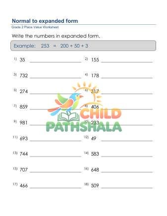Write Number Expanded Form B