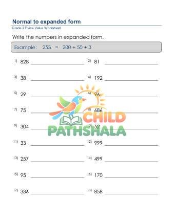 Write Number Expanded Form E