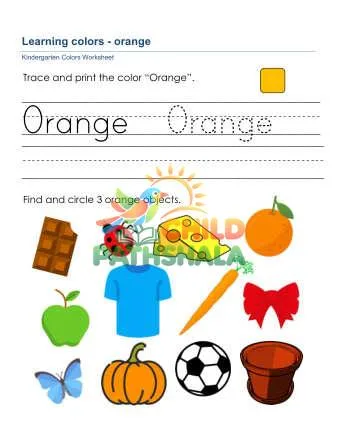 Preview of Colors Worksheet Orange