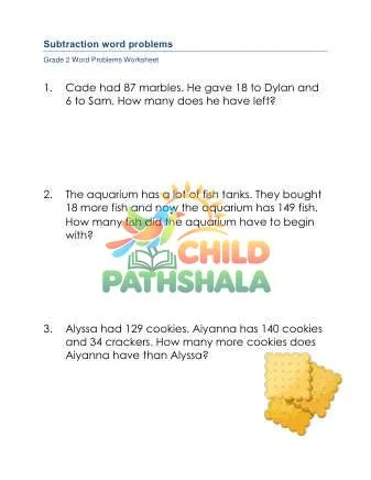 Preview of Subtraction Word Problems