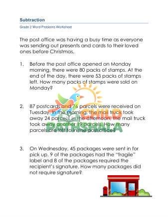 Word Problems Subtraction A