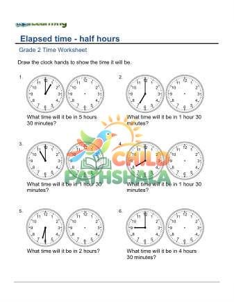 Elapsed Time Forward Hours E Worksheet for Grade 2