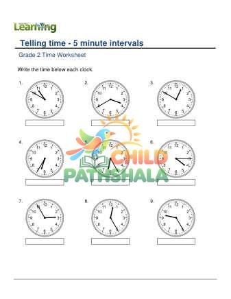 Telling Time 5 Minute Intervals C