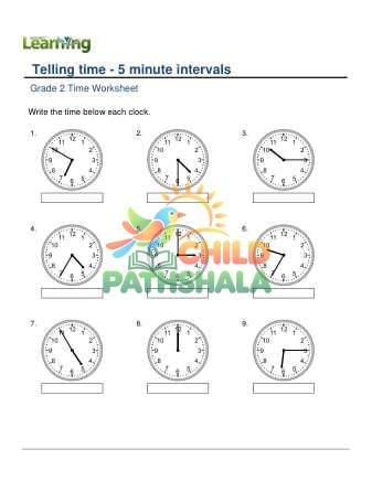 Telling Time 5 Minute Intervals E