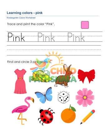 Preview of Colors Worksheet Pink