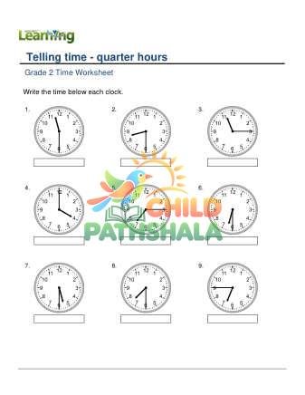 Telling Time Quarter Hours D