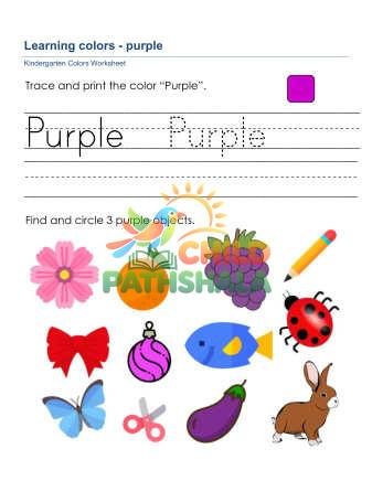 Preview of Colors Worksheet Purple