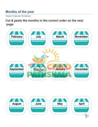 Preview of Months Of Year Cut Paste