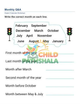 Preview of Months Of Year Questions
