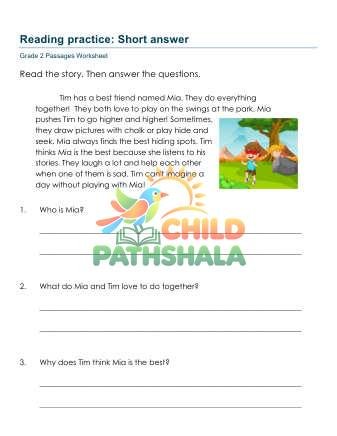 Passages Q And A Worksheet for Grade 2