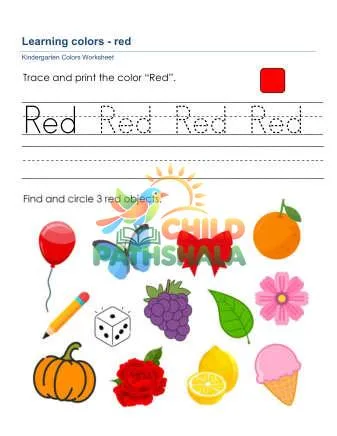 Preview of Colors Worksheet Red