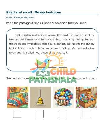 Passages Read Recall Worksheet for Grade 2