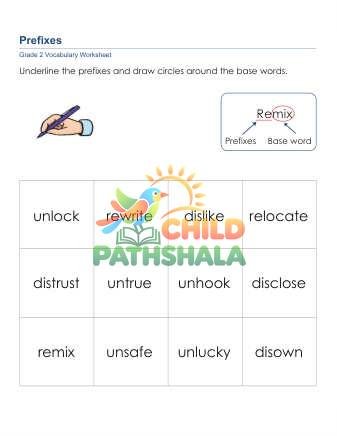 Prefixes 1 Worksheet for Grade 2