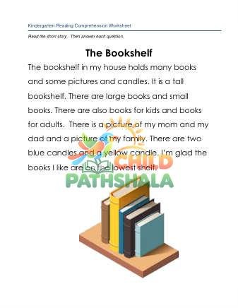 Preview of Reading Comprehension Story The Bookshelf