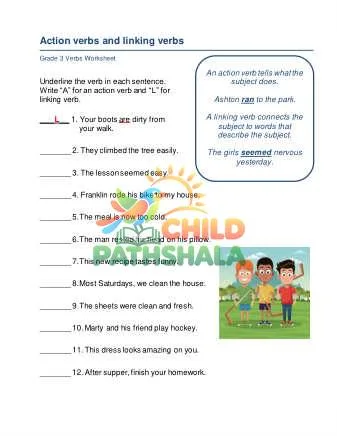 Preview of Action Linking Verbs