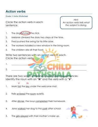 Preview of Action Verbs