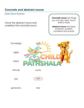 Preview of Concrete Abstract Nouns A