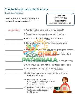 Preview of Countable Nouns A