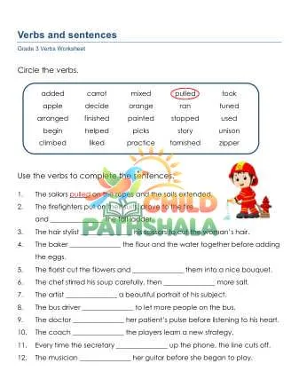 Preview of Grammar Worksheet Grade 3 Verbs Sentences