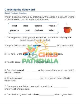 Preview of Sentences Right Words 3