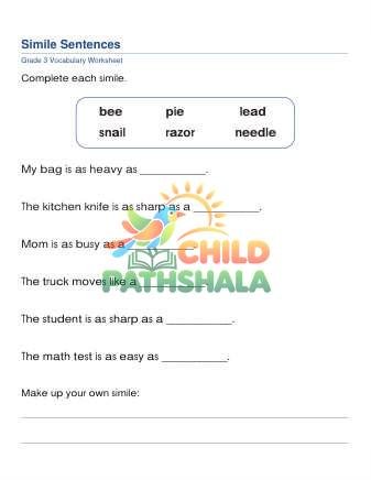 Simile Sentences 4