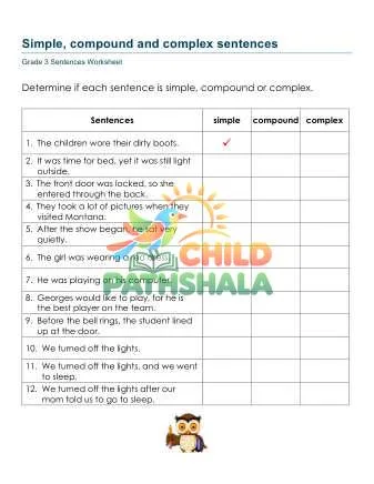 Preview of Simple Compound Complex Sentences