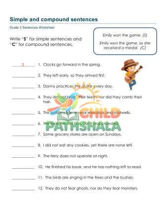 Preview of Simple Compound Sentence