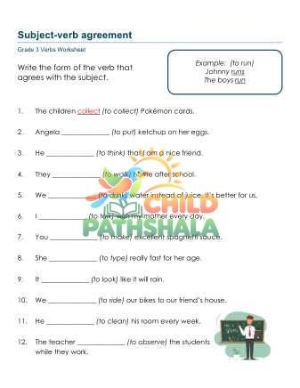 Preview of Subject Verb Agreement A