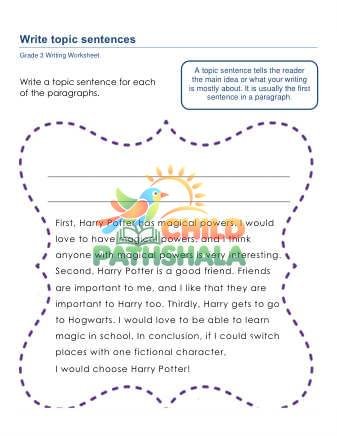 Preview of Write Topic Sentences
