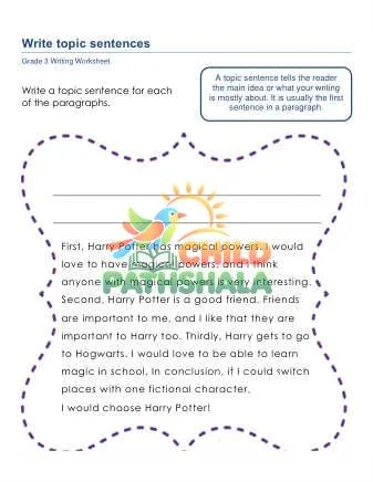 Preview of Write Topic Sentences