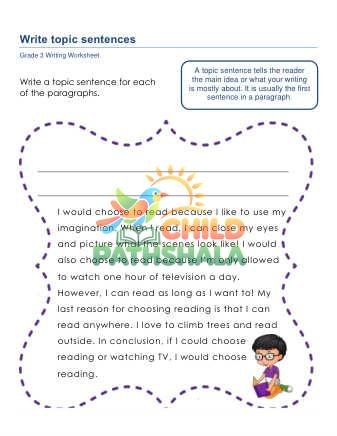 Preview of Write Topic Sentences