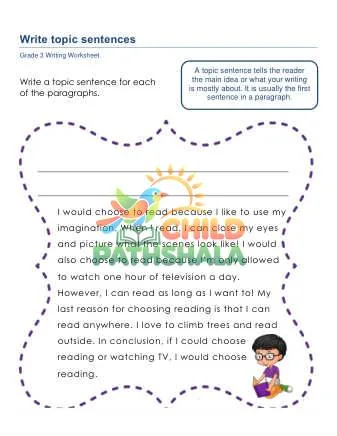 Preview of Write Topic Sentences