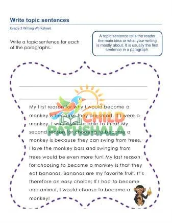 Preview of Write Topic Sentences