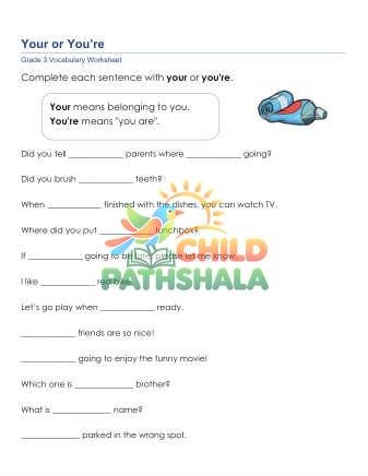 Preview of Your Or You Are Sentences 1
