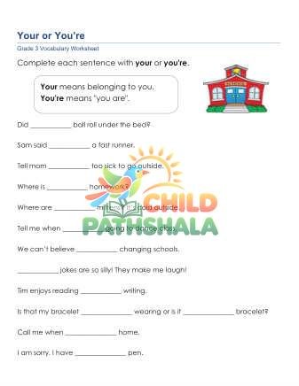 Preview of Your Or You Are Sentences 3