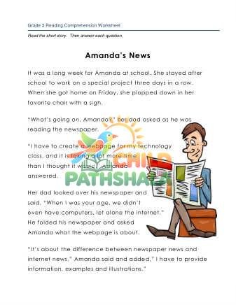 Preview of 3 Reading Amandas News