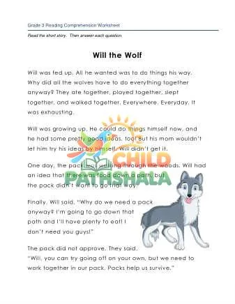 Preview of 3 Reading Will Wolf
