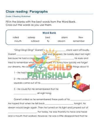 Preview of Cloze Reading Paragraphs Jys