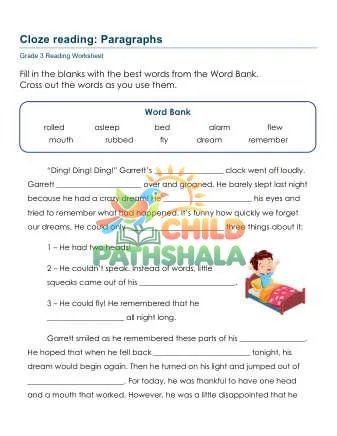 Preview of Cloze Reading Paragraphs Jys