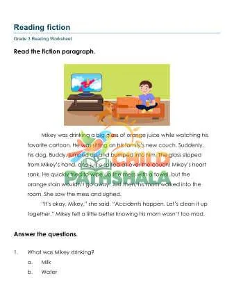 Preview of Reading Fiction Paragraphs Lct