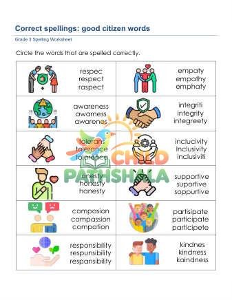 Preview of Correct Spelling Word